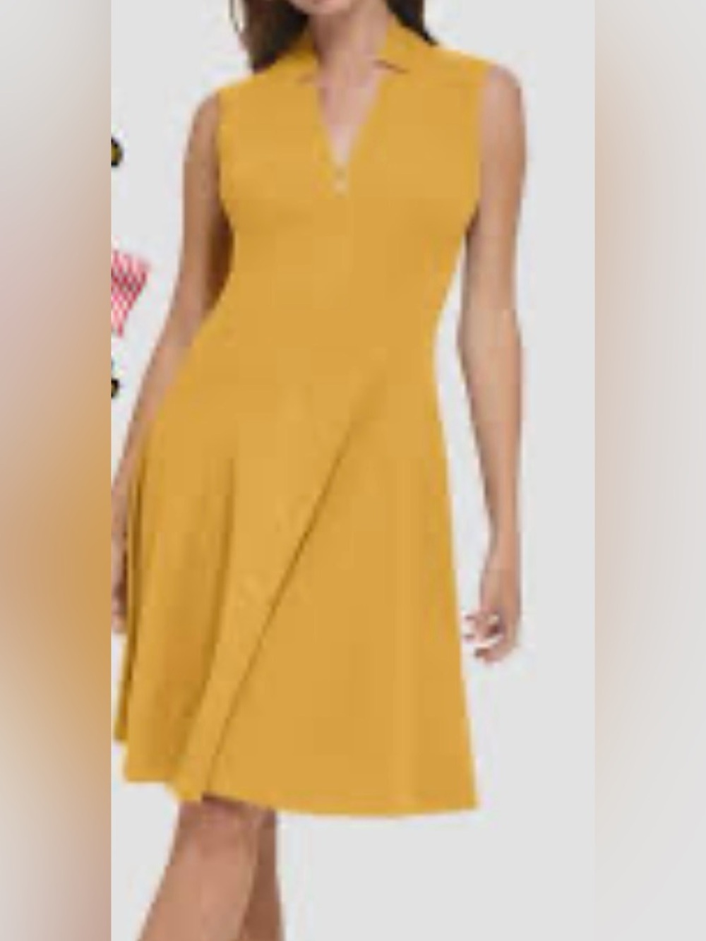 Calvin Klein Mustard Yellow Zip Dress 14